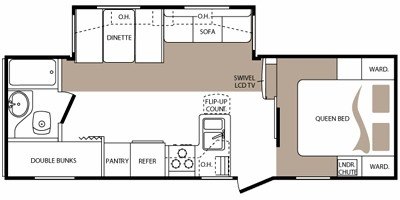 2009 Keystone Cougar Xlite 26BHSWE floorplan