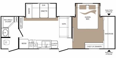 2009 Keystone Cougar Xlite 26BRSWE floorplan