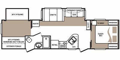 2009 Keystone Cougar Xlite 32BHSWE floorplan