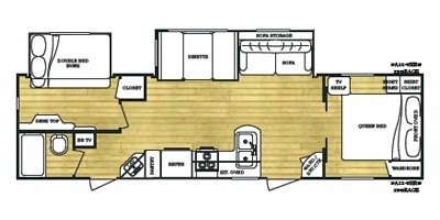 2009 Gulf Stream Conquest 30 TBR floorplan