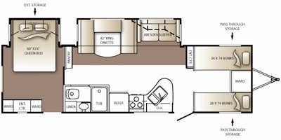 2009 Keystone Outback 301BQ floorplan