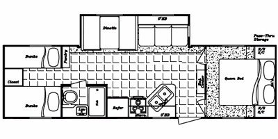 2009 Gulf Stream Trailmaster 301 TB LE floorplan