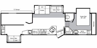 2009 Keystone Raptor 3600RL floorplan