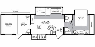 2009 Keystone Raptor 3712TS floorplan