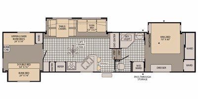 2009 Fleetwood Regal™ 365BHTS floorplan