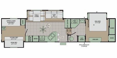 2009 Fleetwood Quantum™ 365BHTS floorplan