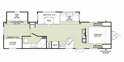 2009 Fleetwood Wilderness® 3202BDS floorplan