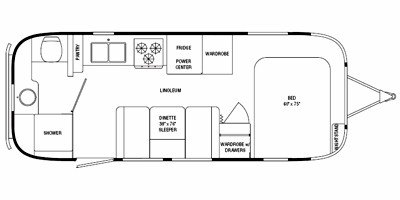 2009 Airstream Flying Cloud 23FB floorplan