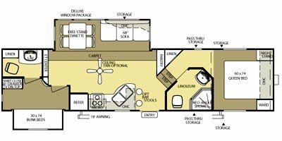 2009 Forest River Salem LA 326RBDS floorplan