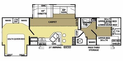 2009 Forest River Salem LA 336QBUD floorplan