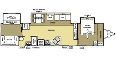 2009 Forest River Salem PT 392QBEC floorplan