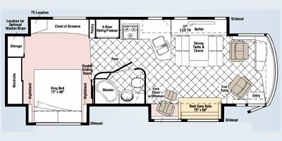 2009 Winnebago Journey 34Y floorplan