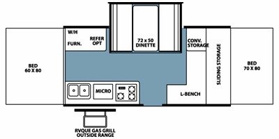 2009 Forest River Flagstaff High Wall Series HW25ST floorplan