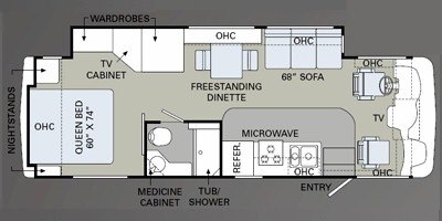 2010 Holiday Rambler Admiral® 30SFS floorplan