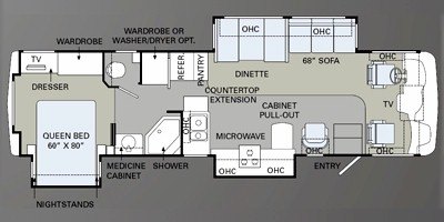 2009 Holiday Rambler Admiral® 36PCT floorplan