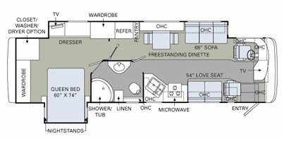 2009 Holiday Rambler Vacationer® 36SFD floorplan