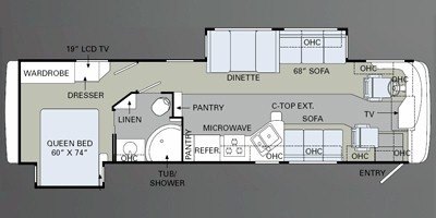 2009 Holiday Rambler Vacationer® 36SBD floorplan