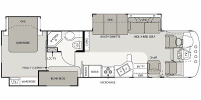 2009 Four Winds Hurricane 34B floorplan