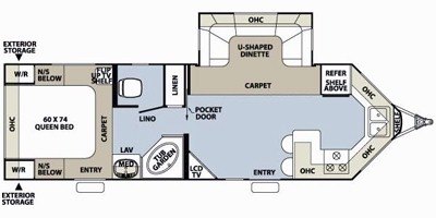 2009 Forest River Rockwood Windjammer 3008W floorplan