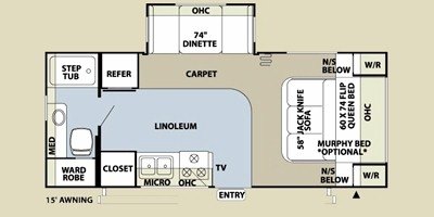 2009 Forest River Rockwood Ultra Lite 2304S floorplan