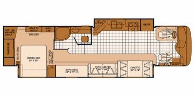 2009 Fleetwood Bounder® Diesel 36B floorplan