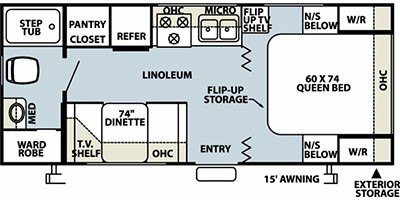 2009 Forest River Rockwood Mini Lite 2304 floorplan