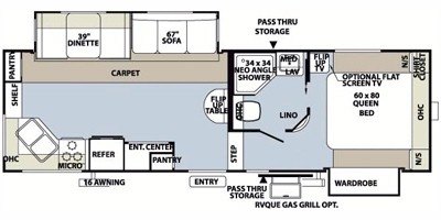 2009 Forest River Rockwood Signature Ultra Lite 8260WS floorplan