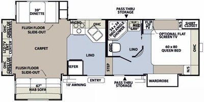 2009 Forest River Rockwood Signature Ultra Lite 8265WS floorplan