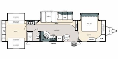 2009 Forest River Sierra 391QB floorplan