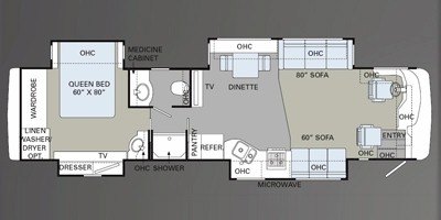 2010 Holiday Rambler Endeavor® 38PDQ floorplan