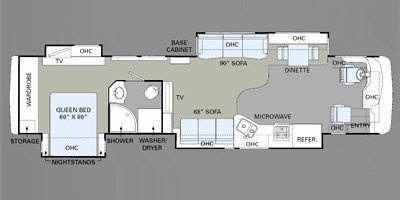 2009 Holiday Rambler Endeavor® 41SKQ floorplan