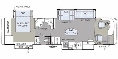 2009 Holiday Rambler Ambassador 38PKQ floorplan