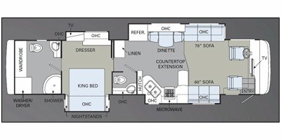 2009 Holiday Rambler Scepter® 42DSQ floorplan