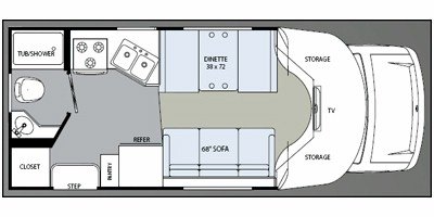 2009 Holiday Rambler Augusta B-Plus® 213 floorplan