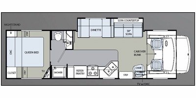 2009 Holiday Rambler Atlantis® 131 floorplan