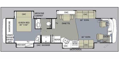 2009 Monaco Diplomat® 38PDQ floorplan