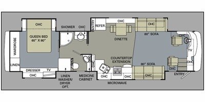 2009 Monaco Diplomat® 41PDQ floorplan