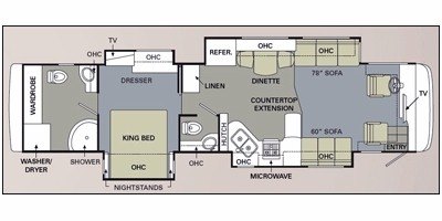 2009 Monaco Camelot™ 42DSQ floorplan