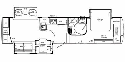 2009 Holiday Rambler Alumascape® Suite 34RET floorplan