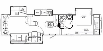 2009 Holiday Rambler Alumascape® Suite 36SKQ floorplan