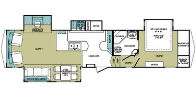 2010 Forest River Cardinal 3450 RL floorplan