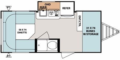 2010 Forest River r-pod RP-176 floorplan