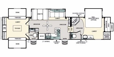 2010 Forest River Sandpiper 355QBQ floorplan