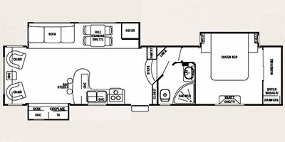 2010 Forest River Cedar Creek 36RL floorplan