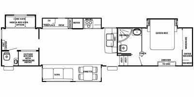 2010 Forest River Cedar Creek 36B2 floorplan