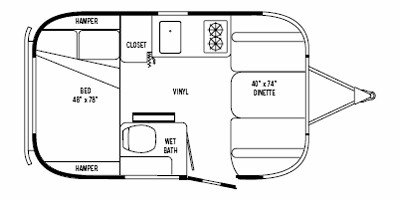 2010 Airstream International Ocean Breeze 16 Bambi floorplan