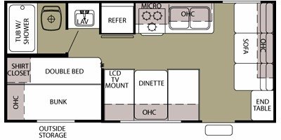 2010 Forest River Cherokee Grey Wolf 17BH floorplan