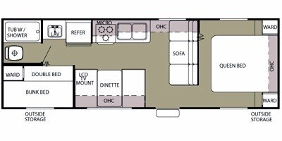 2010 Forest River Cherokee Grey Wolf 26BH floorplan