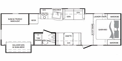 2010 Keystone Bullet 294BHS floorplan