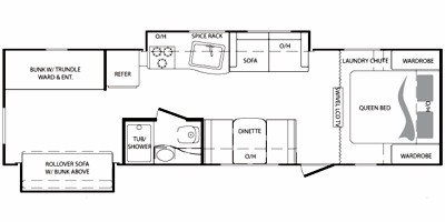 2010 Keystone Bullet 294BHS floorplan